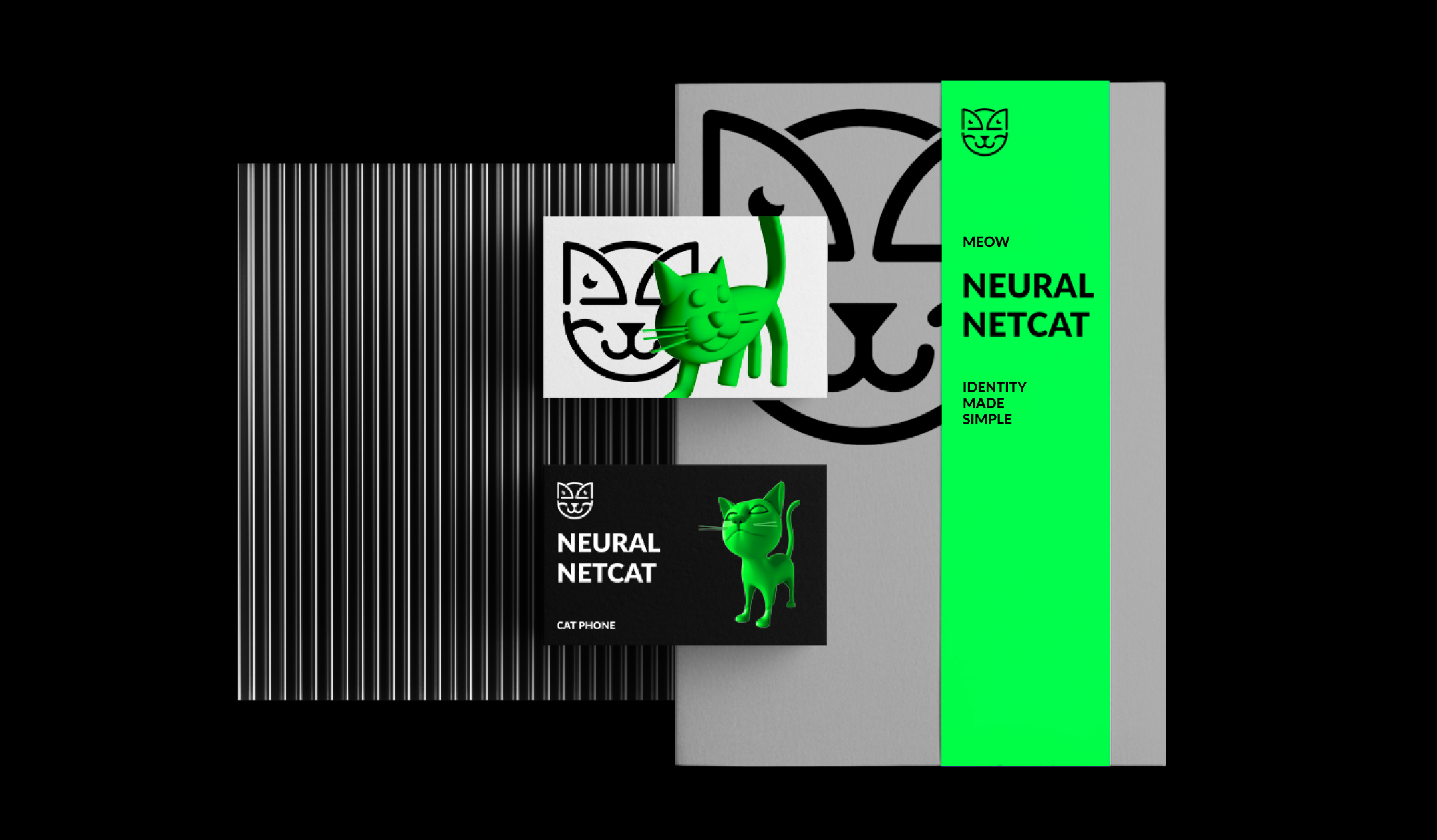 Netcat brand — green cat mascot
